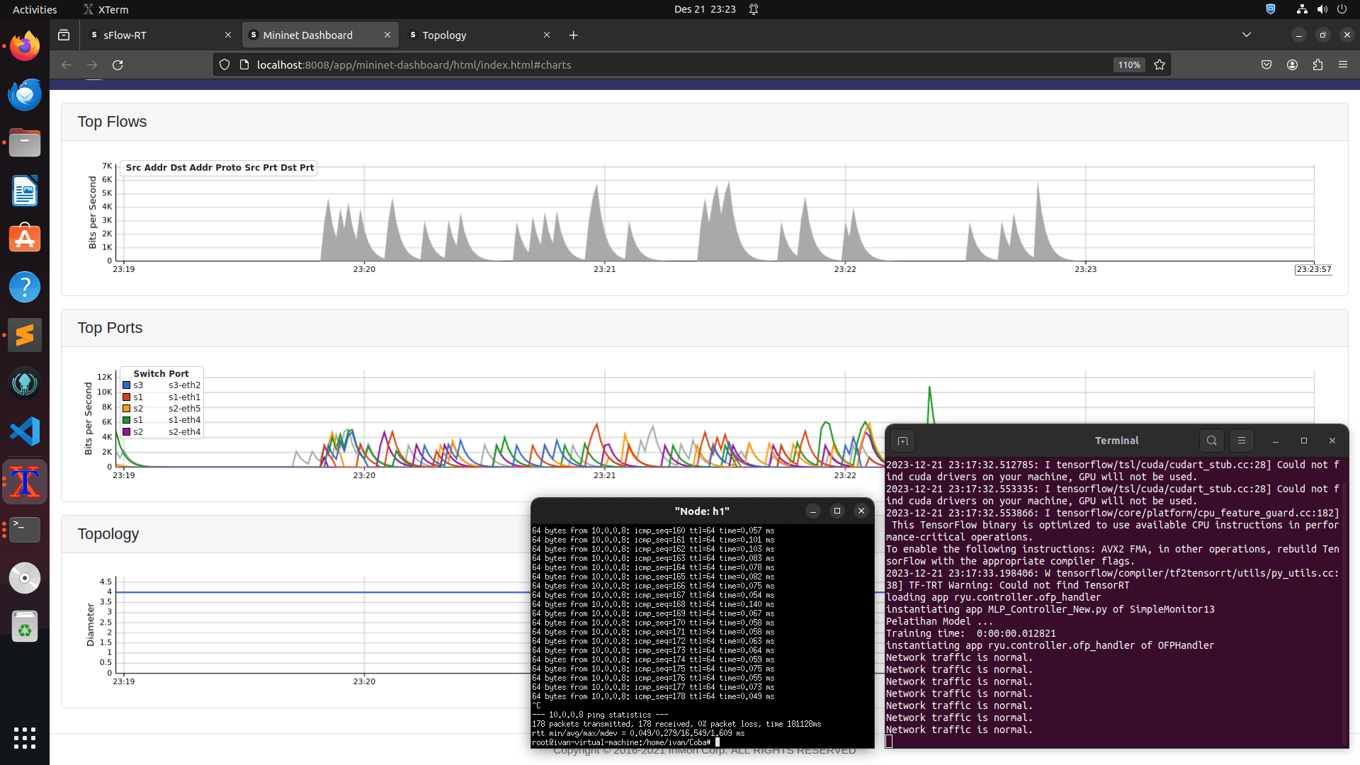 Screenshot of DDoS Attack Detection and Mitigation System